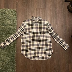 Madewell plaid flannel - size large - black/white